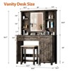 GlasFlength Vanity Tables Modern Makeup Table with Sleek Storage for Bedroom or Dressing Area, Brown,39.4”*15.7”*56.7" - 3 of 4