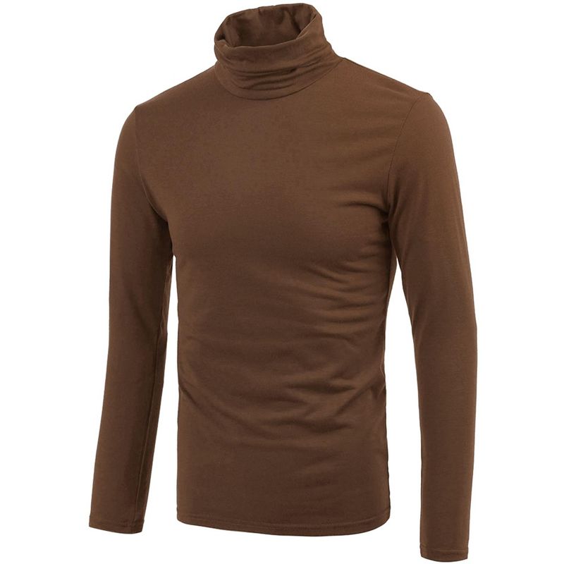 Lars Amadeus Men's Slim Fit Long Sleeve Pullover Turtleneck Sweater, 2 of 8