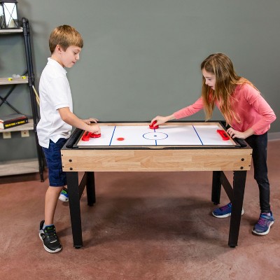 Sunnydaze Light Wood 10-in-1 Multi-Game Table with Foosball, Billiards, and More
