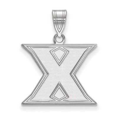 Black Bow Jewelry 14k White Gold Xavier Musketeers NCAA Medium Pendant