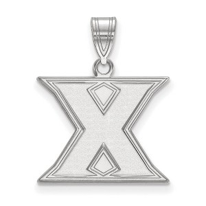 Black Bow Jewelry 14k White Gold Xavier Musketeers NCAA Medium Pendant - 1 of 3