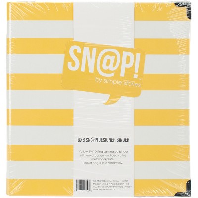 Simple Stories Sn@p! Designer Binder 6"X8"-Yellow Stripe
