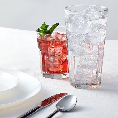 12pc Glass Tremont Tall and Short Faceted Tumbler Set - Threshold™: Drinking Glasses, Glassware, Dishwasher-Safe one is missing ‼️1 missing‼️