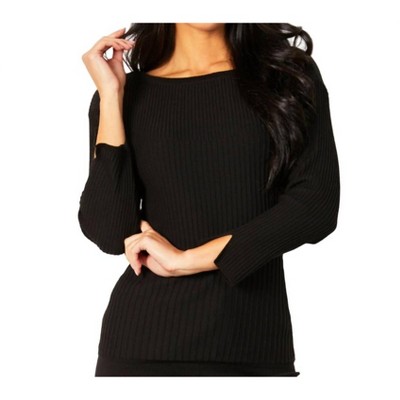 Women's Ribbed Crew Neck Top - Angel Apparel