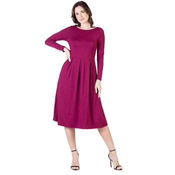 Midi Length Pocket Womens Dress