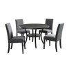 5-Piece Dining Set with Round Table and 4 Nailhead Chairs - 2 of 4