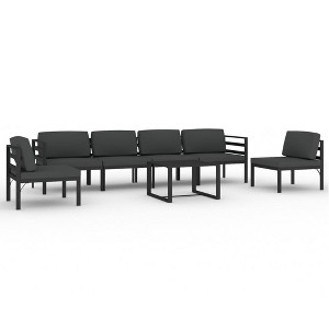 vidaXL Patio Lounge Set Outdoor Sectional Sofa Set Table Aluminum Anthracite - 1 of 4