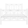 vidaXL Metal Bed Frame without Mattress with Footboard White 39.4"x78.7" - 4 of 4