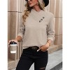 Coolmee Women's Sweaters Fall Long Sleeve V Neck Collared Knitted Pullover Sweaters Dressy Casual Tops - 4 of 4