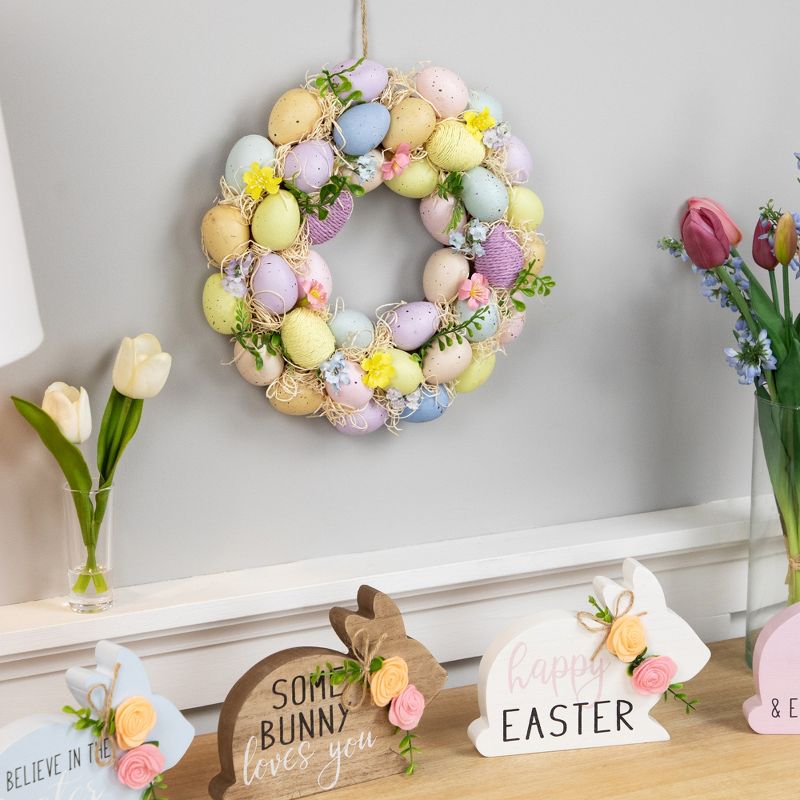 Northlight Floral and Easter Egg Spring Wreath - 12.5" - Multicolor, 2 of 7