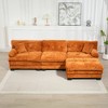 120.87" Chenille L-Shaped Modular Sectional Sofa with Deep Seating, Ottoman, Dual-Layer Cushions & Pillows - 2 of 4