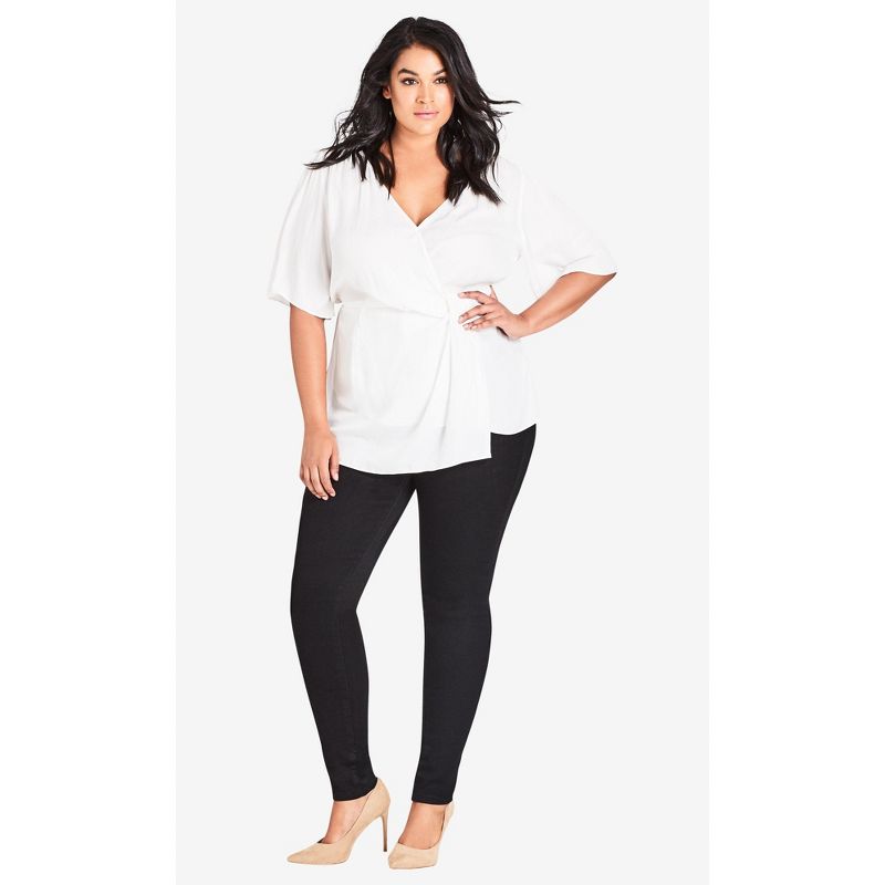 Women's Plus Size Asha Regular Skinny Jean - black | CITY CHIC, 1 of 5
