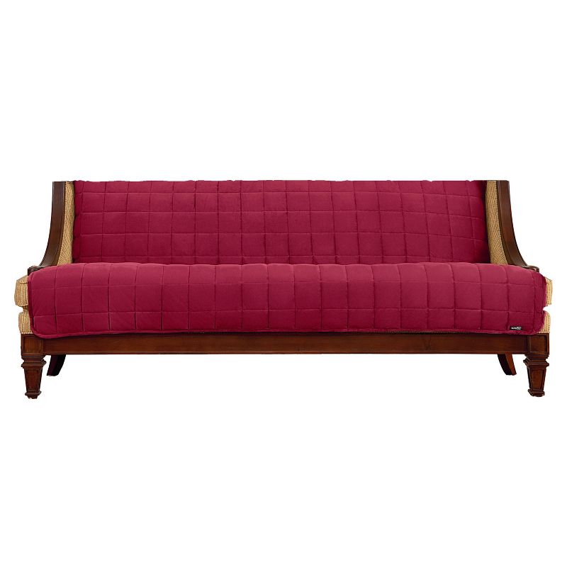 Deluxe Pet Armless Sofa Furniture Cover Burgundy - Sure Fit, 3 of 4