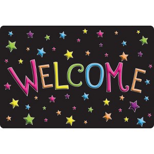 Ashley Productions® Smart Poly™, The Original Fun Mat™, Welcome Mat, 15.5" x 23.5", Stars, Welcome - 1 of 1