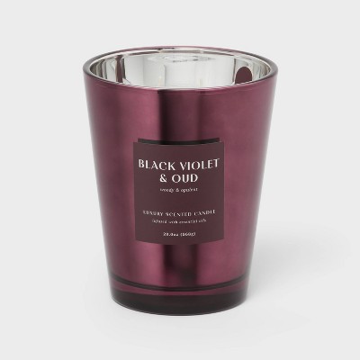 20oz Purple Metallic Jar Candle Black Violet and Oud - Threshold™