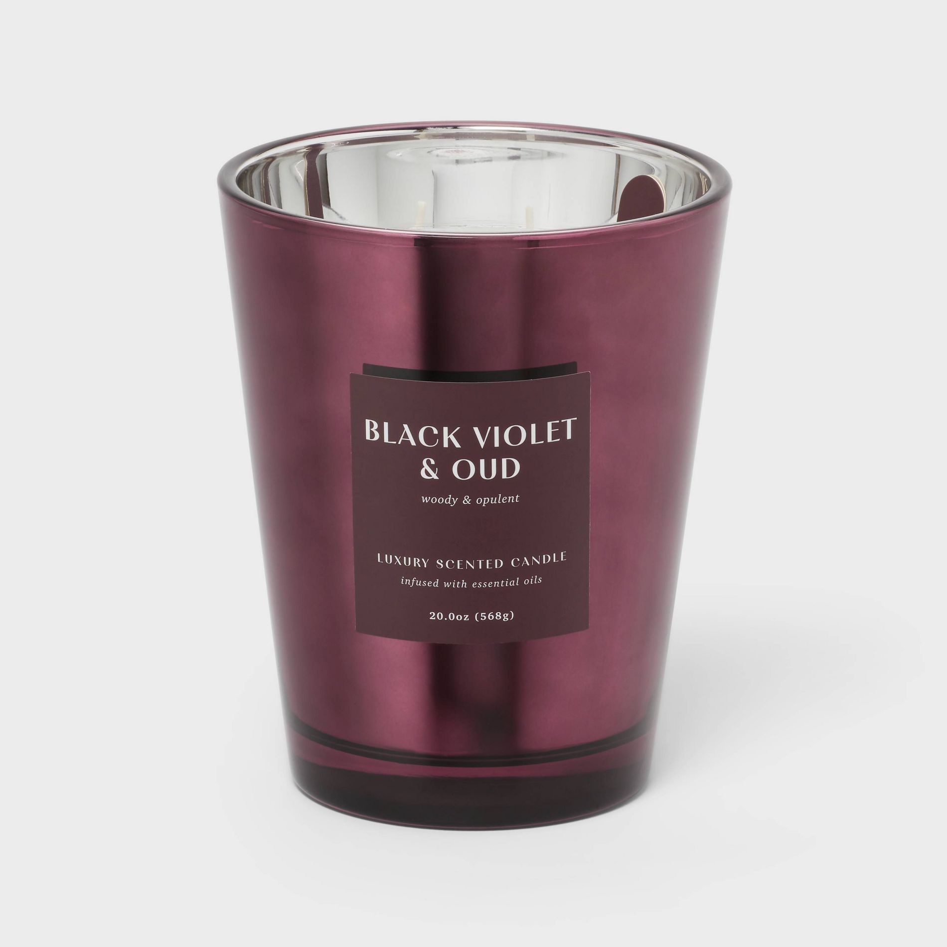 20oz Purple Metallic Jar Candle Black Violet and Oud - Threshold™