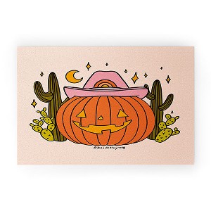 Doodle By Meg Cowboy Pumpkin Welcome Mat - society6 - 1 of 3