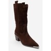 ALVI - Brown Genuine Suede Block Heel Western Boot (Women) brown suede 5.5 Forever & Always Shoes US - 3 of 4
