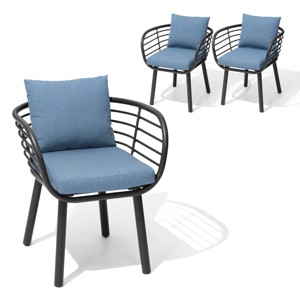Crestlive Products Aluminum Patio Dining Chairs Outdoor Dining Armchair With Sunbrella - 1 of 4