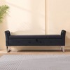 NicBex Modern Rectangular Velvet Ottoman Bench with Hollow Armrests,Wide Storage Ottoman for Living Room,Bedroom - 3 of 4