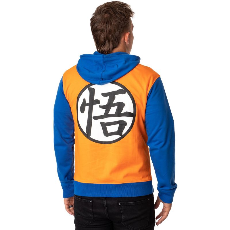 Dragon Ball Z Mens' Goku Kanji Emblem Costume Pullover Hoodie Sweatshirt, 2 of 5