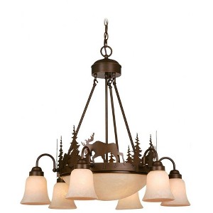 Vaxcel Yellowstone 9 - Light Chandelier in  Burnished Bronze - 1 of 4