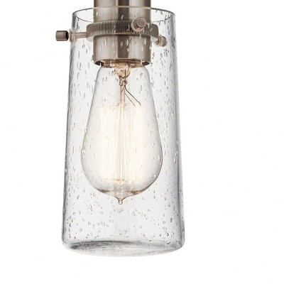 Vintage Mini Jar 3.75" Pewter Pendant with Clear Glass Shade