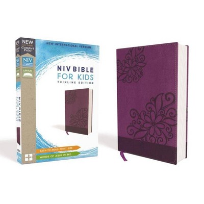 Niv, Bible for Kids, Leathersoft, Purple, Red Letter, Comfort Print - by  Zondervan (Leather Bound)