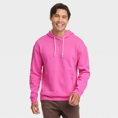 Men's Cotton Fleece Hooded Sweatshirt - All In Motion™ Pink S