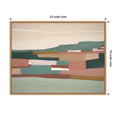 Sage Green and Terracotta Abstract Canvas Wall Art, 18 x 24 inches