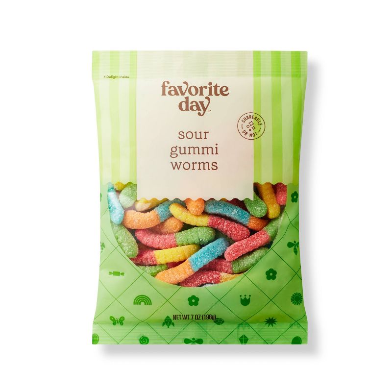 Sour Gummi Worms Candy - 7oz - Favorite Day&#8482;, 1 of 7