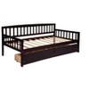 PAGED Twin Size Daybed Modern Pine Bed Frame with 2 Storage Drawers and Bedside Guardrail for Bedroom and Living Room - 4 of 4