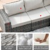 Marlton 9pc Wicker Outdoor Patio Furniture Set Conversation Sofa Sectional with Swivel Chairs and Cushions - 4 of 4