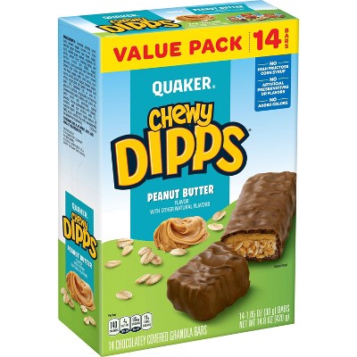 Photo 1 of Quaker Chewy Dipps Peanut Butter 1.05oz/14ct--- 3 pack --- exp june-01-2022