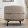 Anybear Modern Two-tone Barrel Fabric Accent Chair, Upholstered Round Armchair - 3 of 4