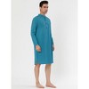 Lars Amadeus Men's Loose Fit Banded Collar Henley Nightgown - 3 of 4