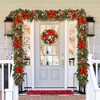 MOEPISY 6ft Pre-lit Garland,red Gold Christmas Decorated Garland with 30 LED Light - 2 of 4