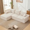 GustoWave 110" Modular Sectional Couches for Living Room, Cloud Corduroy 3-Seater Boneless Couch with Chaise, No Assembly Required - 2 of 4