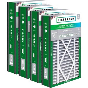 Filterbuy 16x25x3 Air Filter (4-Pack), Pleated MERV 8 Dust Defense Replacement HVAC AC Furnace Filters for Trion  Bear, Lennox X0581, & More - 1 of 4