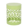 CAVINAS Outdoor Side Table with Overlapping Circle Pattern, Modern Cylindrical Patio End Table, Iron Cut Design Outdoor End Tables - 3 of 4