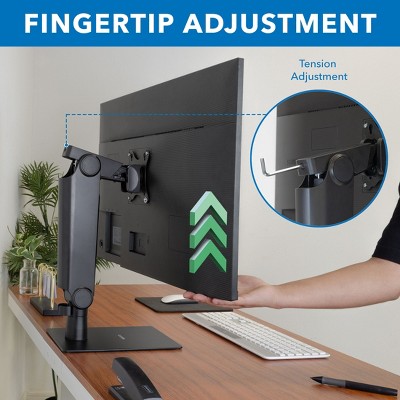 Black Freestanding Adjustable Monitor Stand with Spring Arm