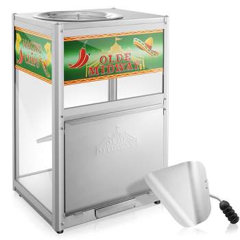 Olde Midway Nacho Chip Warmer Machine with Scoop, Concession Merchandiser Display, Commercial Grade
