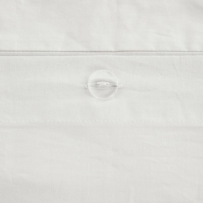White Full/Queen Cotton Pintuck Duvet Cover Set
