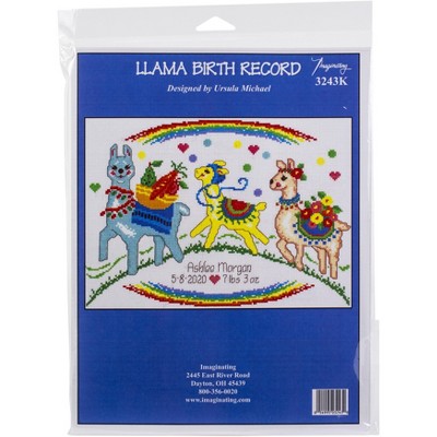 Imaginating Counted Cross Stitch Kit 12"X8.5"-Llama Birth Record (14 Count)