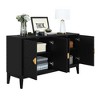 Ridstar 60 in. W 4-Door Storage Cabinet with Gold Handles & Adjustable Shelf For Living Room & Dining Room-Black - 3 of 4