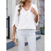 Coolmee Womens Dressy Casual Blouses 3/4 Sleeve V Neck Ruffle Tops Business Ladies Work Shirt - 4 of 4