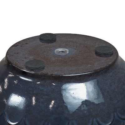 Dinah Navy Glaze Metal Indoor/Outdoor Planter Set