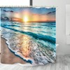 Beach Sunset 3D Shower Curtain, Waterproof and Bright, 59x72 Inches. - 2 of 4