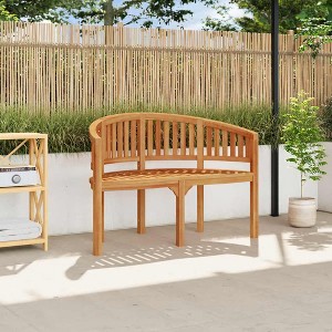 Garden Bench Natural Teak Strong Teak Wood 47.2 In Long Durable vidaXL - 1 of 4