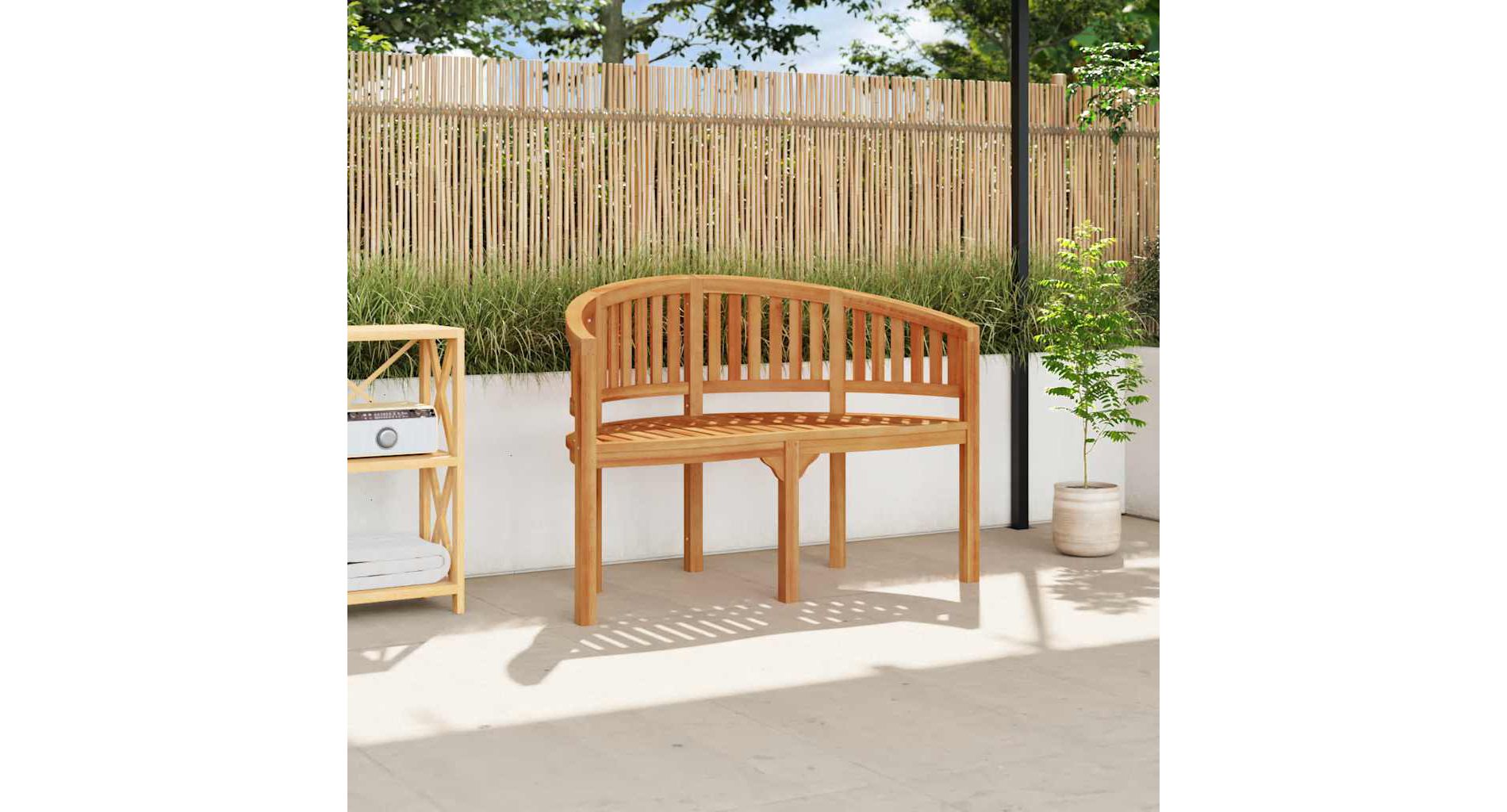 Garden Bench Natural Teak Strong Teak Wood 47.2 In Long Durable